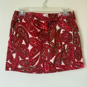 J. Crew Red and White Mini Skirt Casual Resort Wear